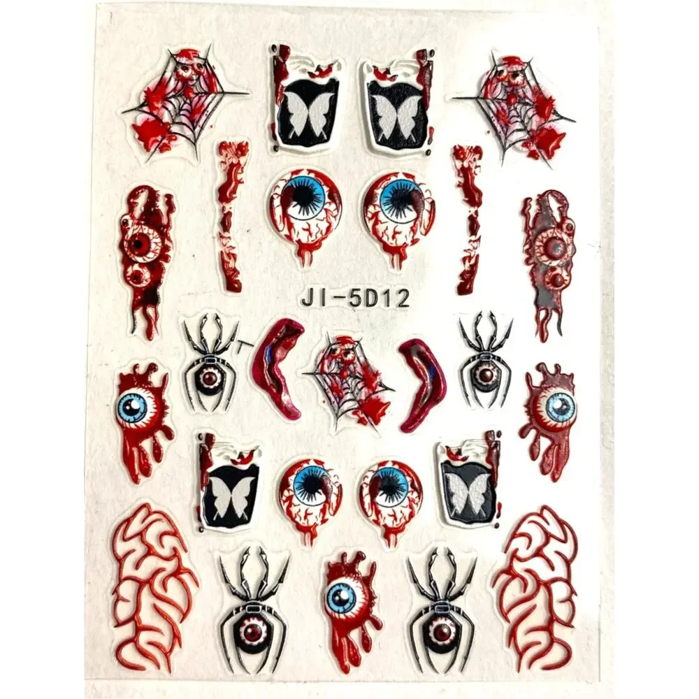 Women's Cinco de Mayo Halloween Skeleton Horror Themed Nail Stickers 4 Pages